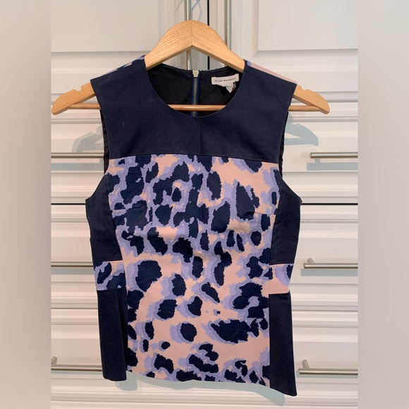 Club Monaco Peplum zipper top Sz 0 - Picture 2 of 3